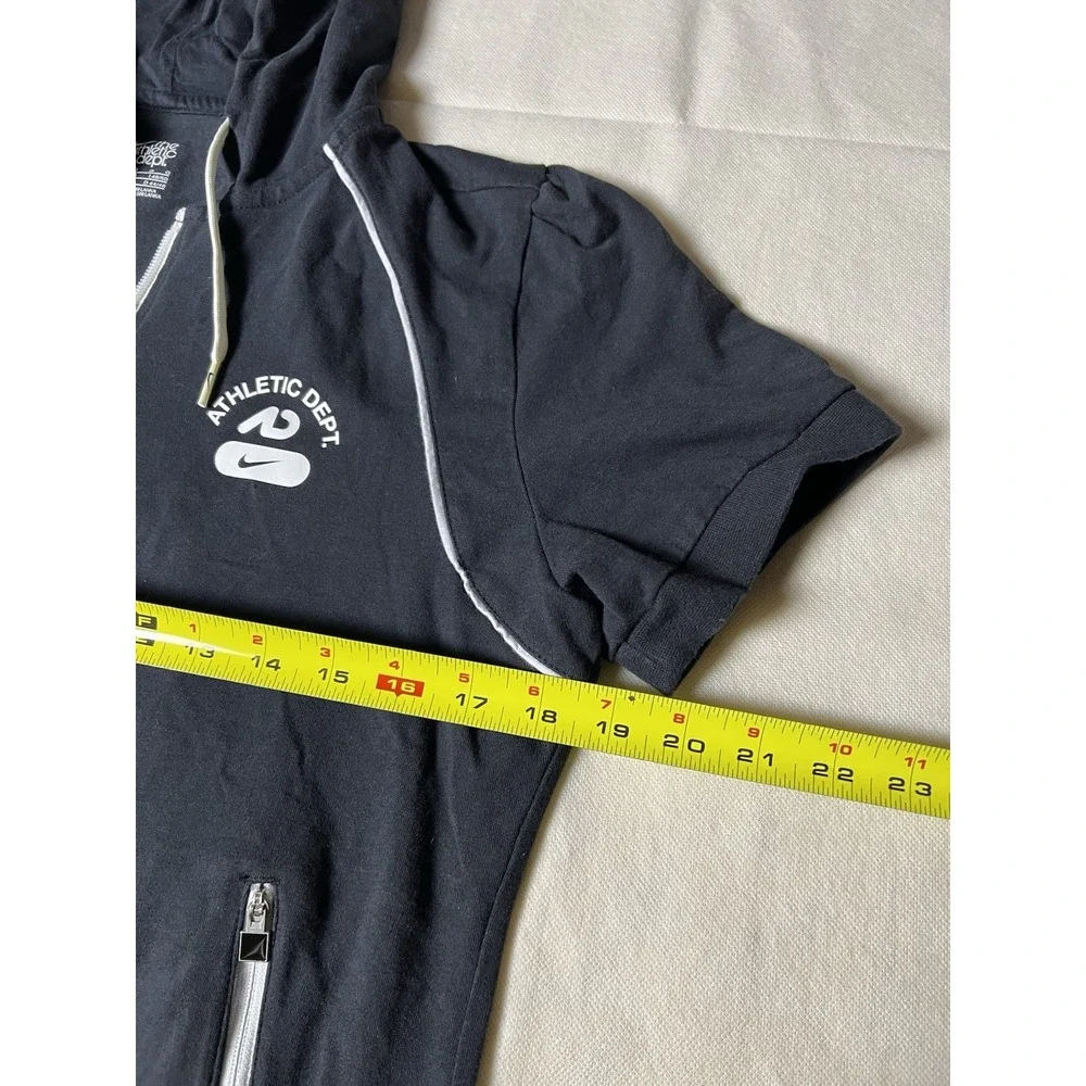 Nike The Athletic Dept Women's Full Zip Short Sleeve Hoodie Pockets Large